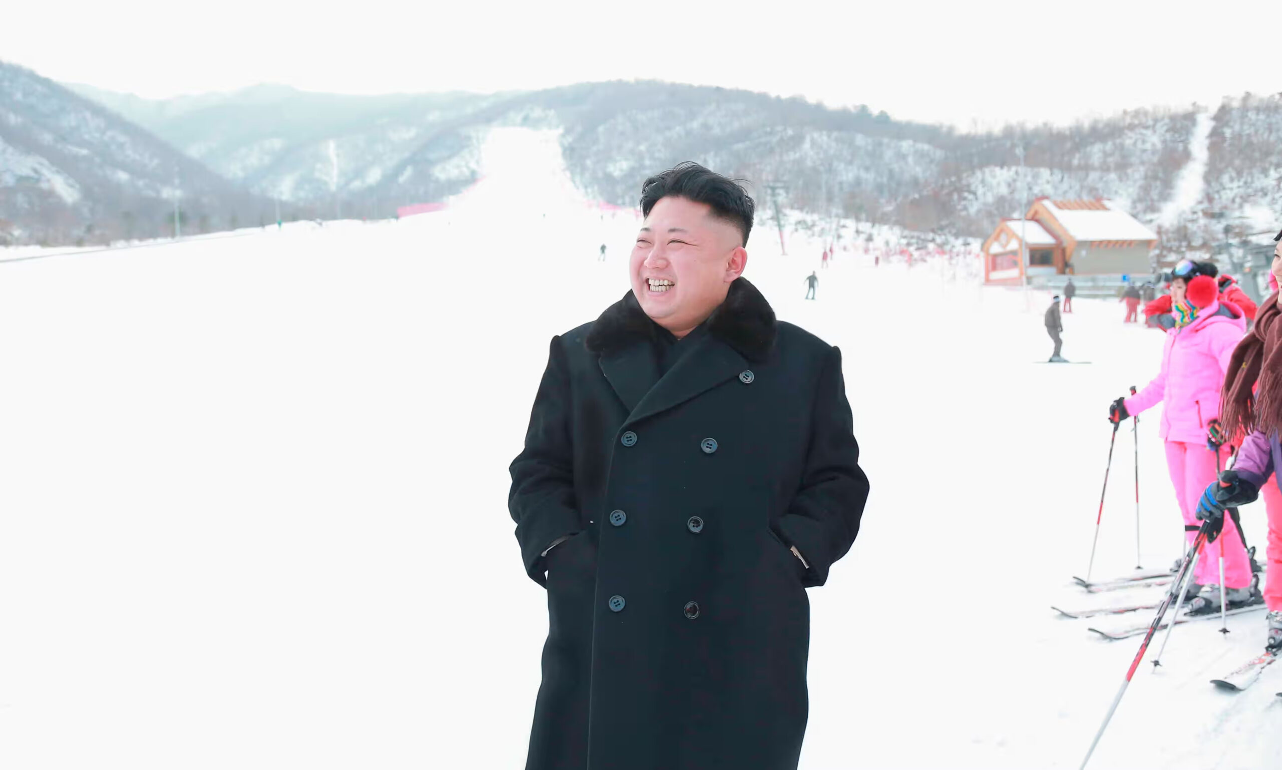 Kim visited the ‘five-star’ ski resort in the Masik Pass region, which features a hotel, ski service and rental shops, when it opened in 2013. This undated photo was released by North Korea's Korean Central News Agency. Photograph: KCNA/Reuters